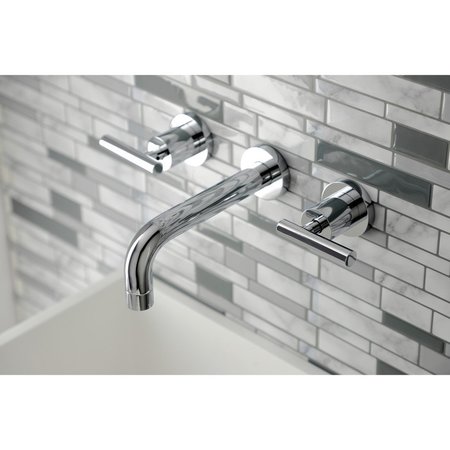 Kingston Brass KS8121CML Manhattan 2-Handle 8" Wall Mount Bathroom Faucet, Chrome KS8121CML